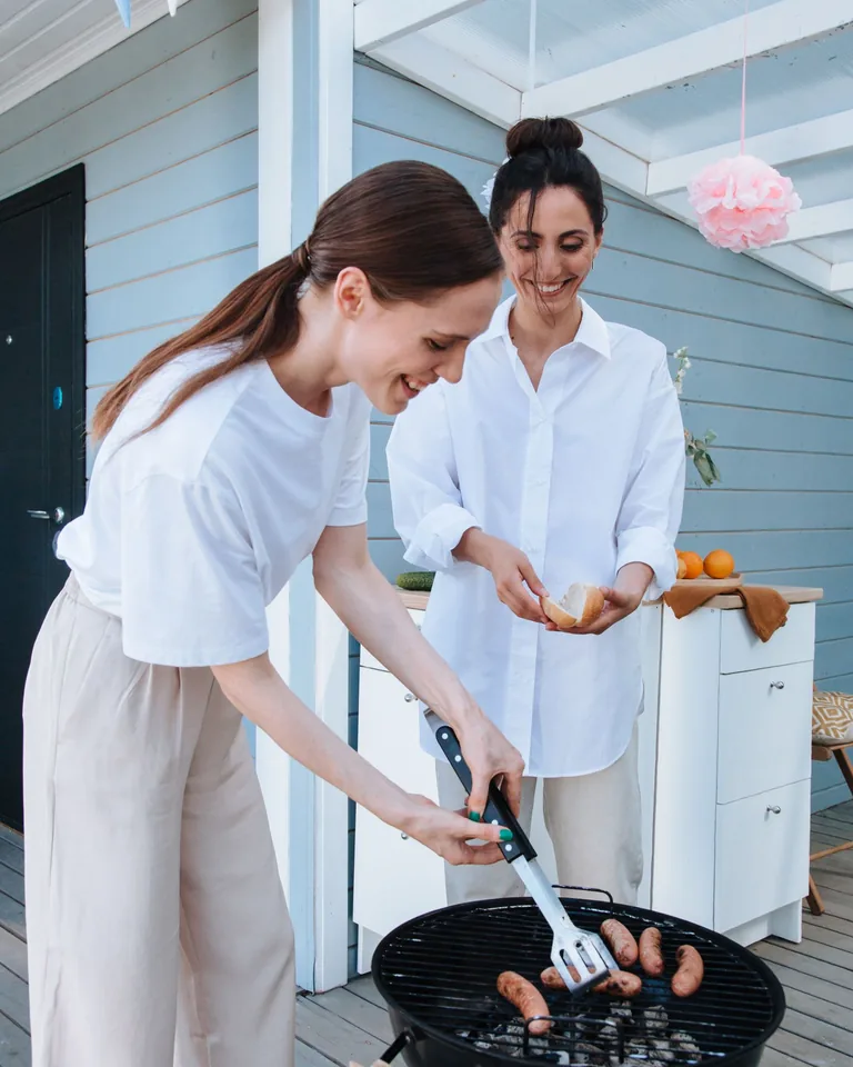 Grilling at a summer BBQ party