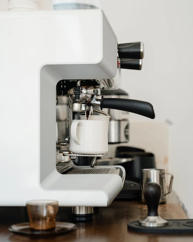 Espresso machine on a home kitchen counter