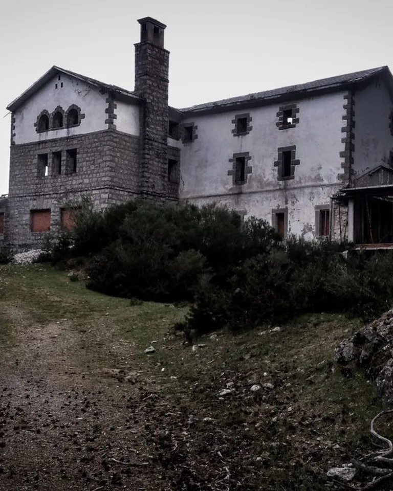 Yard full of cute DIY Halloween decorations at dusk