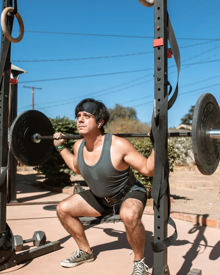 Man lifting a barbell