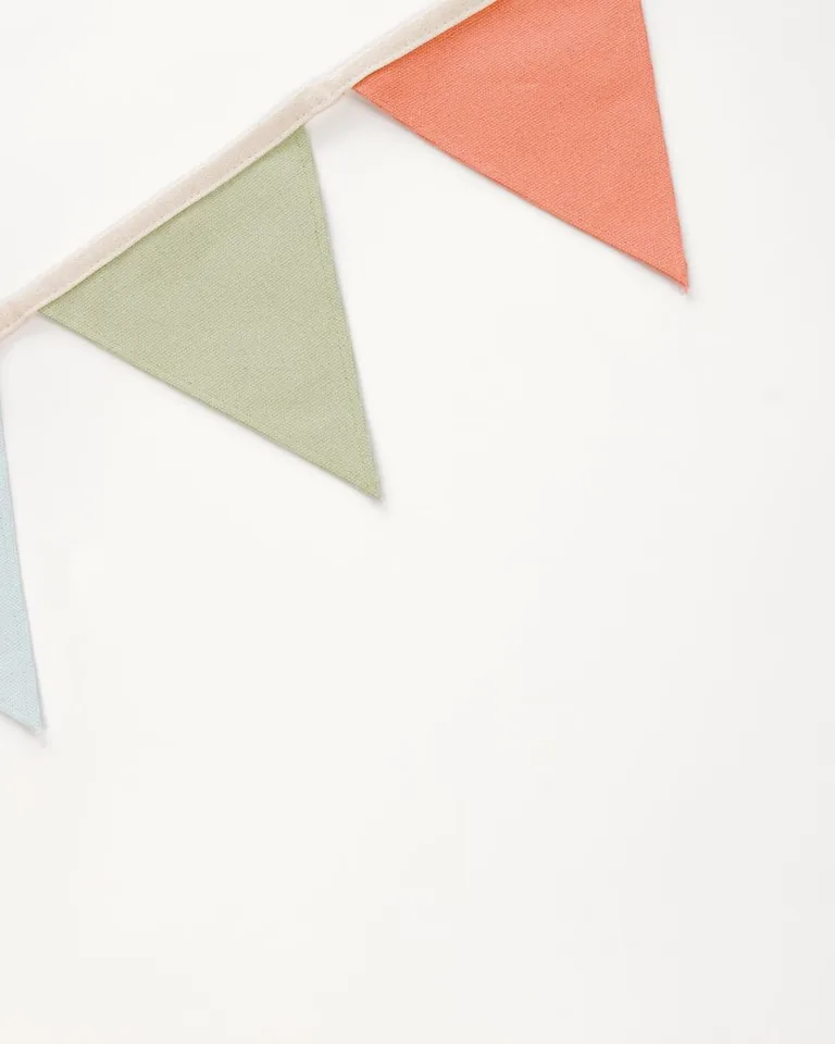 Colorful triangular bunting garland